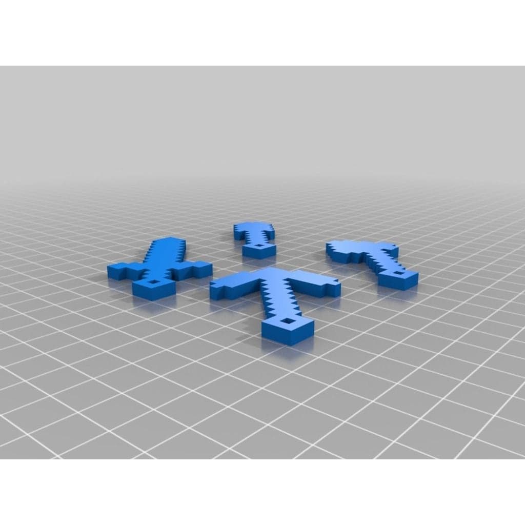 Figura 3D personalizada de Minecraft Tools with Keychain Hole · Arte en PLA