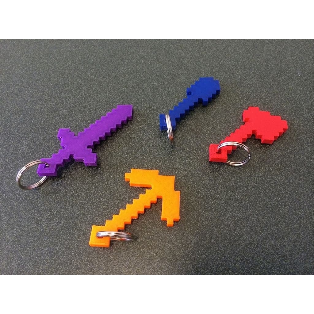 Figura 3D personalizada de Minecraft Tools with Keychain Hole · Arte en PLA — imagen 2