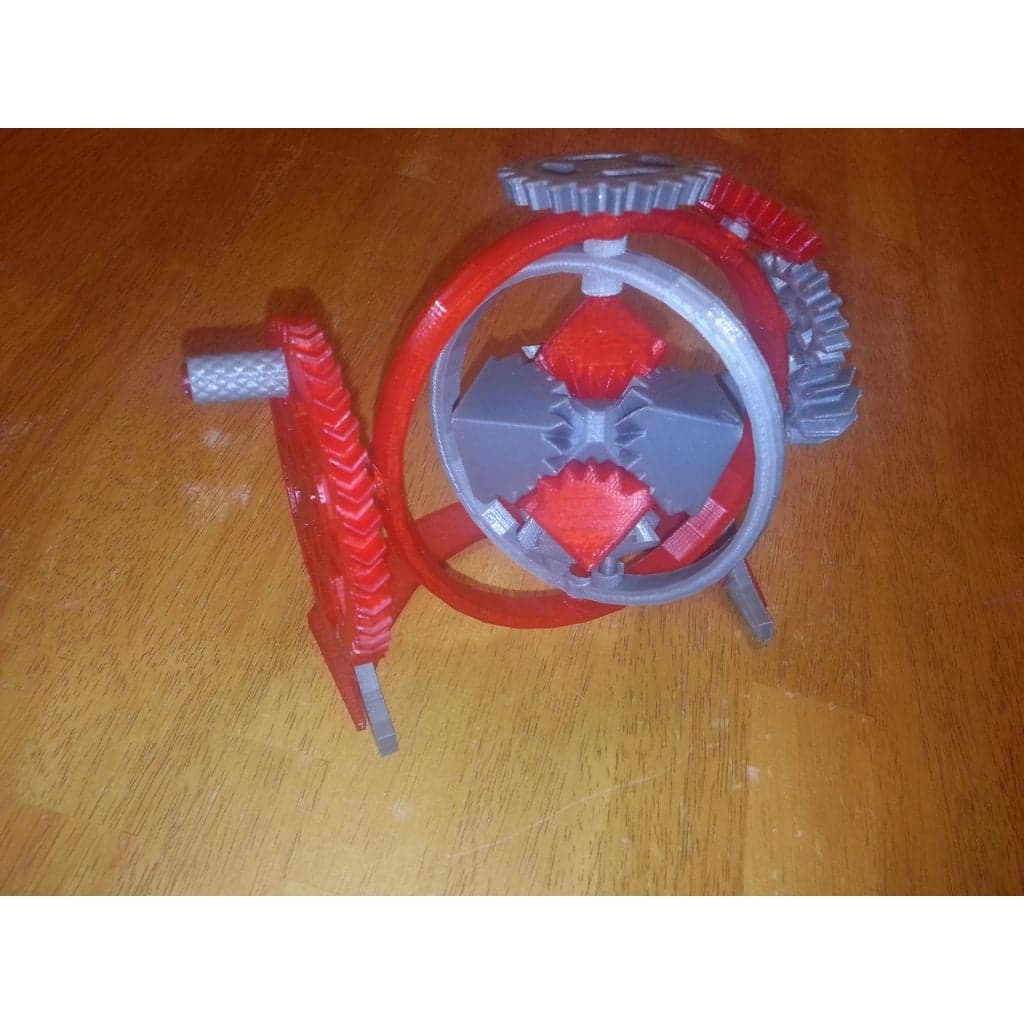 Figura 3D personalizada de The Amazing Gyroscopic Cube Gears! · Arte en PLA — imagen 2