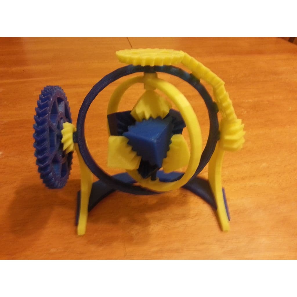 Figura 3D personalizada de The Amazing Gyroscopic Cube Gears! · Arte en PLA — imagen 3