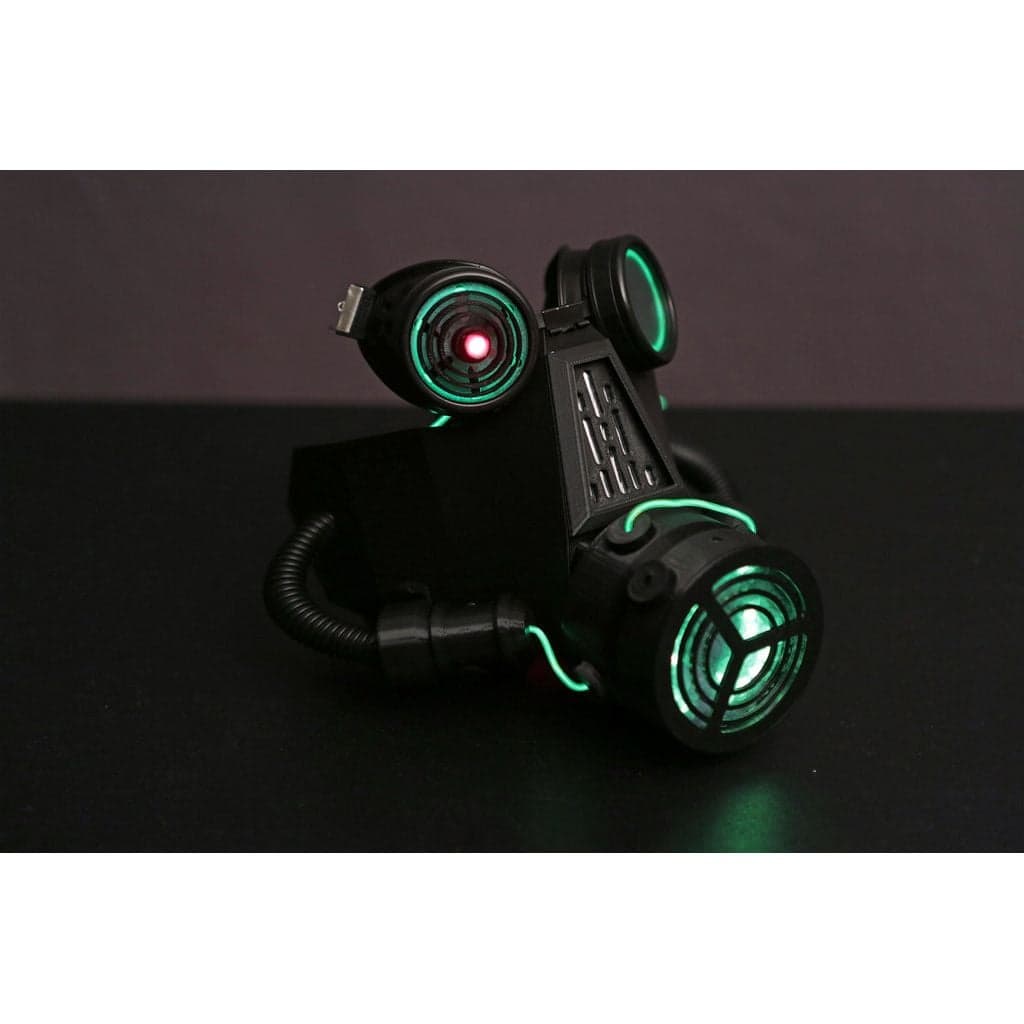 Figura 3D personalizada de NeoPixel LED Gas Mask · Moda en PLA
