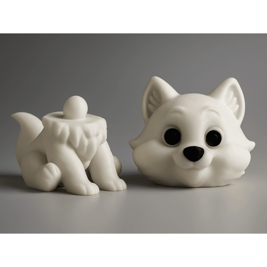 Figura 3D personalizada de Flexi Snow Wolf - No AMS - No Supports -Head+Body · Educación en PLA