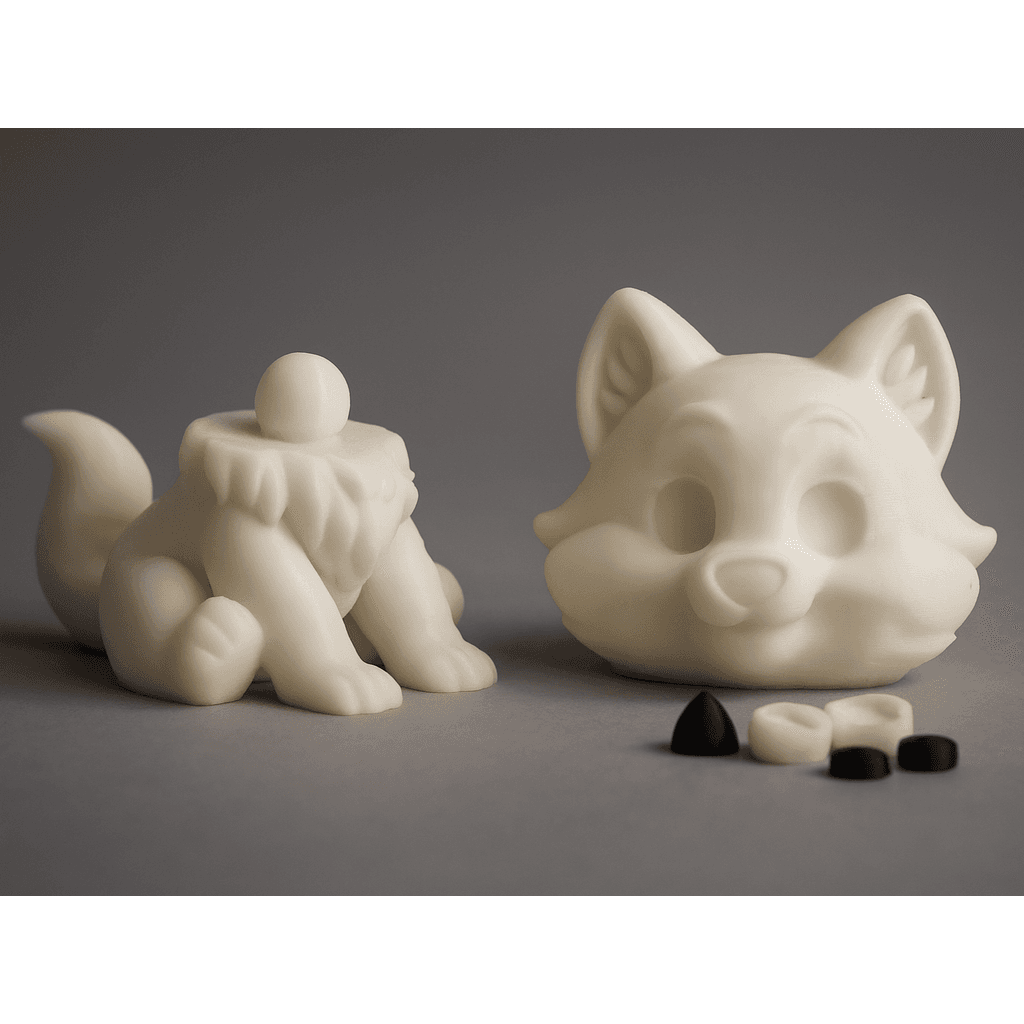 Figura 3D personalizada de Flexi Snow Wolf - No AMS - No Supports -Head+Body · Educación en PLA — imagen 2