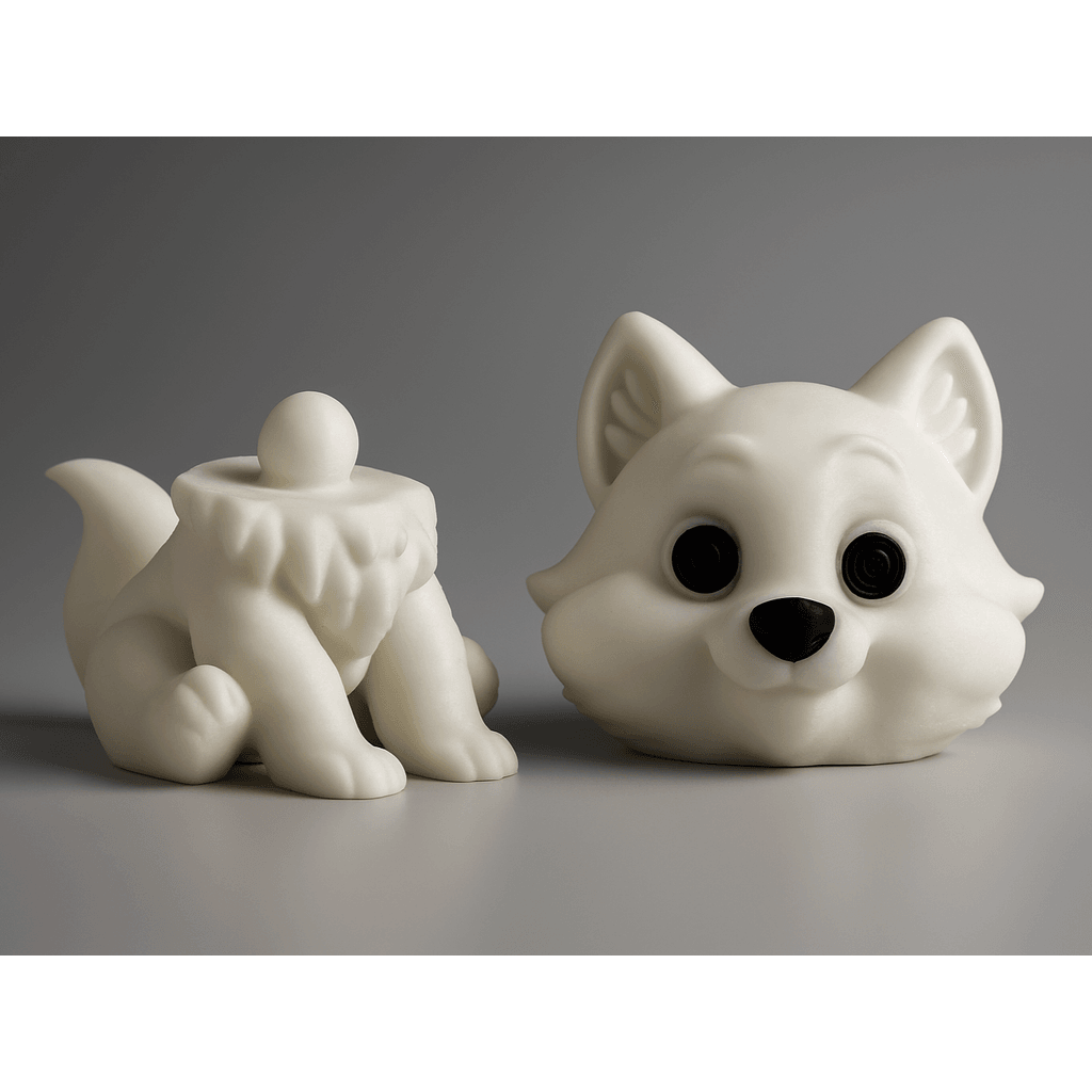 Figura 3D personalizada de Flexi Snow Wolf - No AMS - No Supports -Head+Body · Educación en PLA