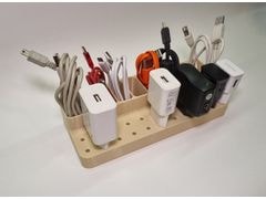 Figura 3D personalizada de Organiser for USB cables and chargers · Hogar en PLA
